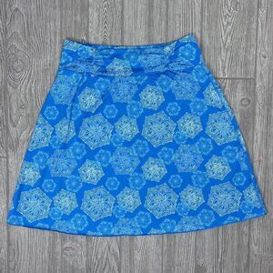 Tranquility Colorado Skirt Pull On Stretch Knee Scrollwork Active Teal Blue L